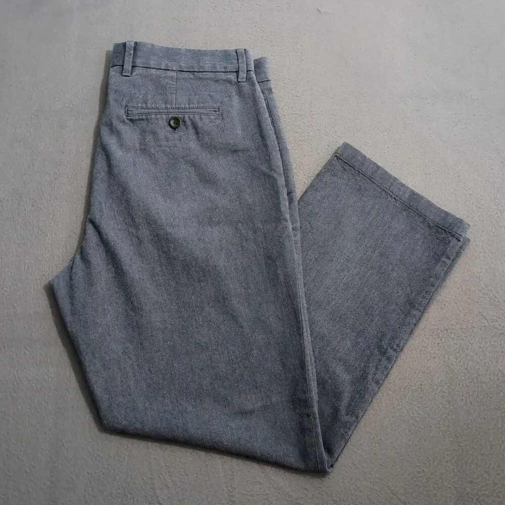 Banana Republic Men 31X30 (33X27) Blue Straight Fit Oxford Dress Pants